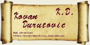 Kovan Durutović vizit kartica